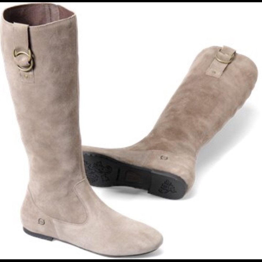 Born | Lainie Slate Suede Leather Knee High Boots